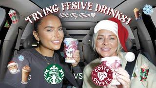 VLOGMAS DAY 4 - Trying festive drinks menus + chat Terrys hot chocolate,nutcracker, Eggnog latte?!