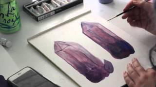 Relaxing Crystal Gouache Painting