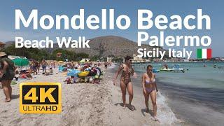 Mondello Palermo Beach Walk 4k Sicily Italy 