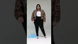 Most Beautifully Plus size lifestyle curvy woman in infint jacket.plus size women Fashion beauty.