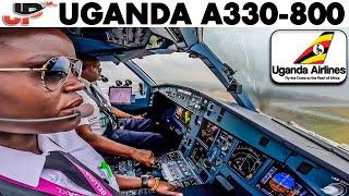 Uganda Airlines Airbus A330-800neo Cockpit to Johannesburg