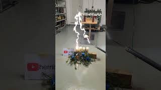 Light Candles 4th advent - High Voltage Arc 28KV 1A 300HZ #shorts #highvoltage #shortcircuit #plasma
