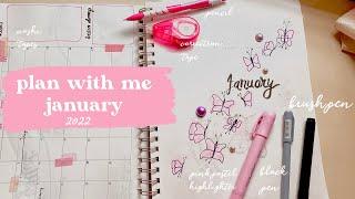 plan w me january 2022/minimalist/pink pastel butterfly theme