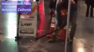 Man Destroys Trump's Hollywood Star With Sledgehammer