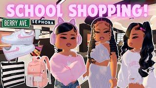 BILLIONAIRE GIRLS’ BACK-TO-SCHOOL SHOPPING IN LA! SKINCARE MAKEUP HAUL ️ | BERRY AVENUE RP ROBLOX