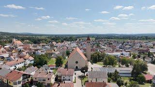 Marienkirche in Schwarzenfeld aus 100 m Höhe