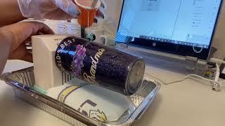 How to apply vinyl to epoxy glitter tumbler