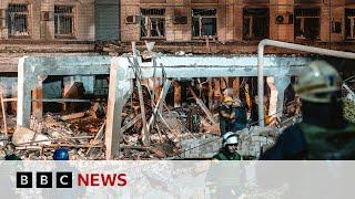 Nine injured as Russian missiles hit apartment block in Dnipro, Ukraine – BBC News
