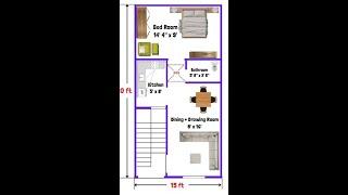 15x30 ft House Plan