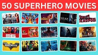 Guess the Superhero Movie! | 50 Movies, 3 Clues Each! | Quiz Blitz TV"