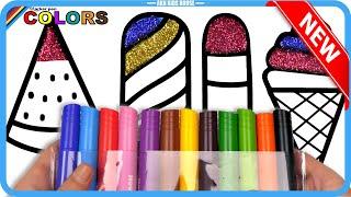  IceCream Glitter Colors Coloring Pages for Kids: Sparking Creativity and Learning  Akn Kids House