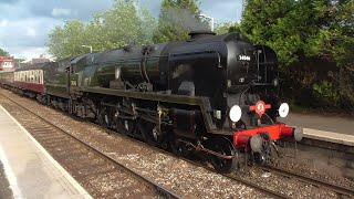 SR Light Pacific 34046 'Braunton' at Bamber Bridge Railway Station with 'The Fellsman