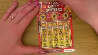 Scratch Cards! £3 Lucky Numbers National Lottery UK 2024 Scratch Off Tickets