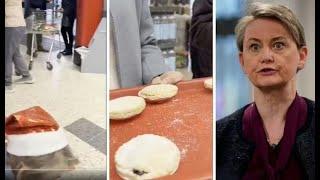 Incredible moment Yvette Cooper slammed as 'two-faced' while handing out mince pies