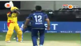 Abdul Razzaq final over in MCL saving 9 runs of 6 ball best balling ever