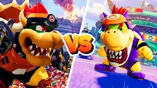 Mario Strikers Battle League -  Bowser Vs Bowser Jr -  Team Large Vs Team Small