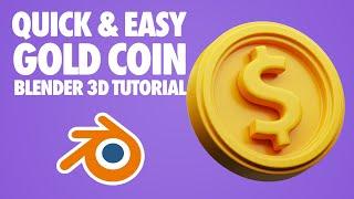 Blender 3D Gold Dollar Coin Tutorial - Import SVG - Blender 3D Tutorial