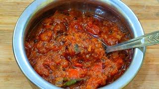 Tomato Onion Thokku|SideDish for Chappati|Thakkali Thoku|Simple Side dish for Chappati|Vengaya thoku