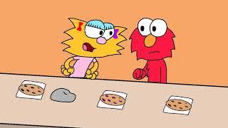 Elmo gets upset over a rock animation.