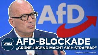 AFD: Verfassungsrechtler "Grüne Jugend macht sich strafbar!" Blockadeplan für Parteitag in Essen!