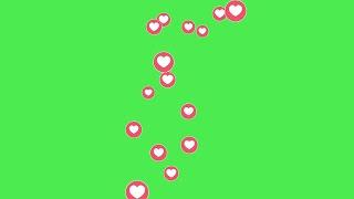 Animated love heart emoji green screen | No copyright