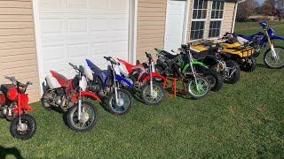 Cold starting all the toys and winterizing! #coldstart #dirtbike #kid #riding