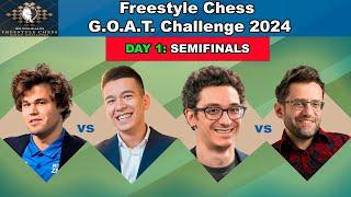 Semifinals Day 1 | Freestyle Chess G.O.A.T. Challenge 2024 | Carlsen, Ding, Firouzja, Caruana..