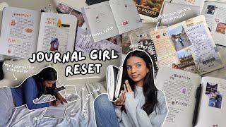 journal girl reset 🫧︎₊  planner setup, journaling for a new month + scrapbook flip through!