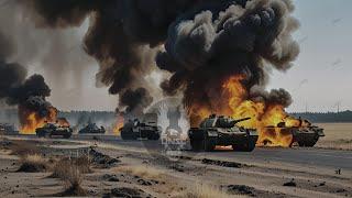 13 Minutes Ago! terrible moment occurred, M1 ABRAMS Ambushed 6 Russian T-90M tank crew | at the bord