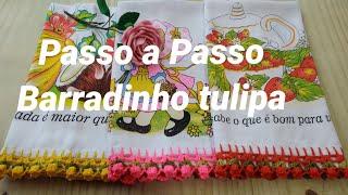 BARRADINHO DE CROCHÊ TULIPA PASSO A PASSO#FÁCIL