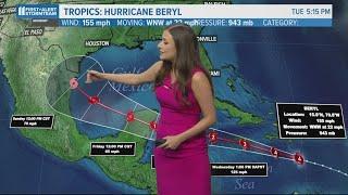 Hurricane Beryl downgraded to Category 4; here's the latest path and forecast