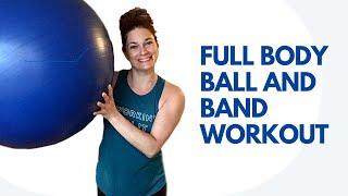 35 Minutes Full Body Workout Using a Stability Ball and Resistance Band with Mel & Abstract Fitness