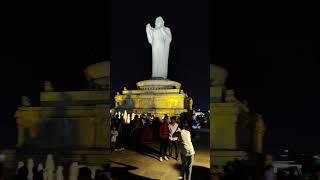 Hussain Sagar view  #hyderabad , #buddhastatue #nightview