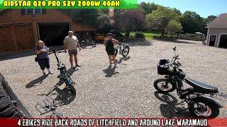 4 ebikes scenic roads of Litchfield and lake Waramaug. Ridstar, Magicycle, Engwe, Nexusrider race