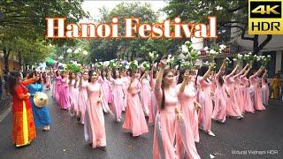 4K HDR | Diễu hành áo dài trên đường phố Hà Nội - Hanoi Tourism Festival 2023