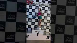 Epic Celebration of Victory as Girl Dominates K1 Speed! #tallgirl #rachelpizzolato