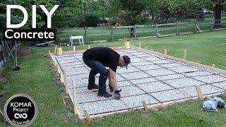 How to Pour a Concrete Slab from Start to Finish!! DIY Concrete Prep and Finish