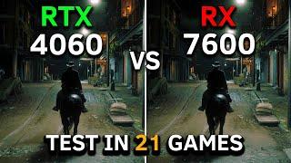 RX 7600 vs RTX 4060 | Test In 21 Games at 1080p | 2024