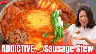 THE BESTADDICTIVE Korean Sausage Spam Stew Recipe [Army Base Stew] Budae Jjigae 부대찌개