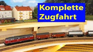 My model railroad dream layout: Complete main line train ride (English subtitles)