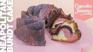 Neapolitan Bundt Cake Recipe | Strawberry, Vanilla and Chocolate sponge | Cupcake Jemma