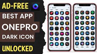 Best Free OnePro Dark Icon Pack App for Android