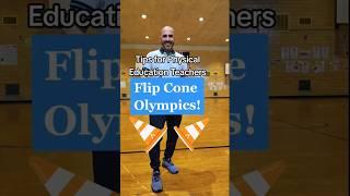 "Flip Cone Olympics" Test your flipping ability!  #physicaleducation #physed #pe #shorts