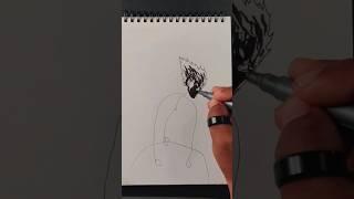 speed drawing StickMan Garou  #shorts #anime #drawing