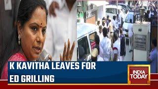 BRS Leader K Kavitha Leaves For ED Grilling; ED Says 'Have Solid Proof Against Kavitha'