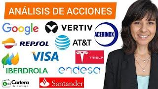 ANÁLISIS TÉCNICO DE ACCIONES: TESLA, GOOGLE, VISA, AT&T,  SANTANDER, IBERDROLA, ENDESA, REPSOL