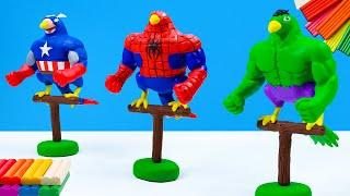 How to make bird man mod superhero Spider-man, Hulk, Captain America with Clay