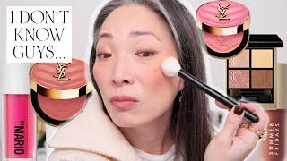 TRYING NEW MAKEUP - YSL Make Me Blush | SUQQU Spring 2025 | Benefit Mighty Fine Brow Pen