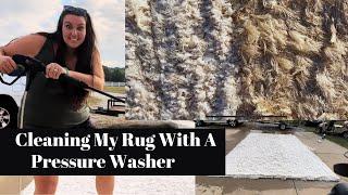 Extreme Cleaning!!!!! How to clean my rug with a pressure washer.