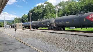 Norfolk Southern #9890 leads an oil train at Lewistown, PA (08/17/2023)